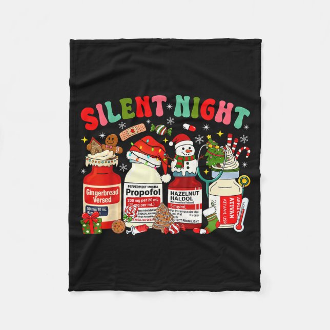 Weihnachtskrankenschwester Lustiger Pfefferminz-Mo Fleecedecke (Vorderseite)