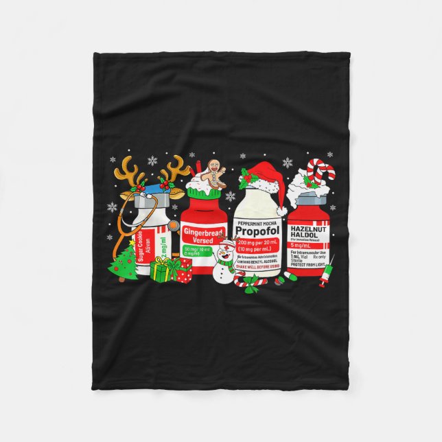 Weihnachtskrankenschwester Pfefferminz-Mocha Profo Fleecedecke (Vorderseite)