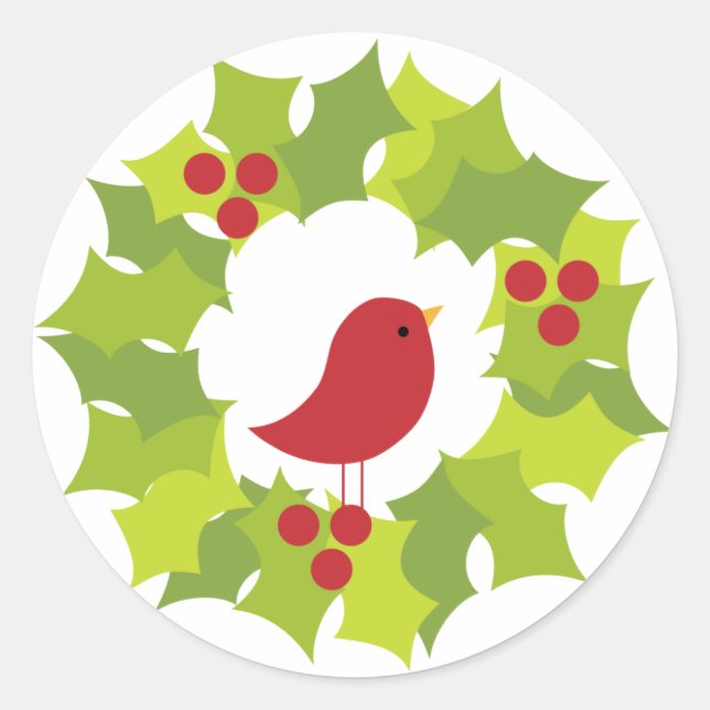 Weihnachtskranz 2 runder aufkleber (Vorderseite)