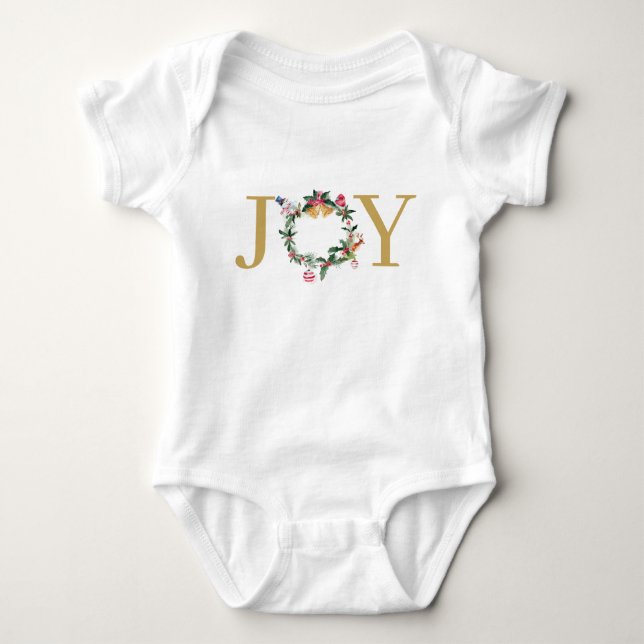 Weihnachtskranz Begrüßung Baby Strampler (Vorderseite)