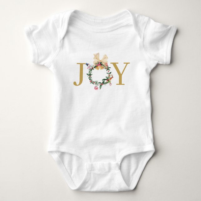 Weihnachtskranz Begrüßung Baby Strampler (Vorderseite)