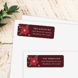 Weihnachtskranz-Blumen-Urlaub-Adresse-Etikett