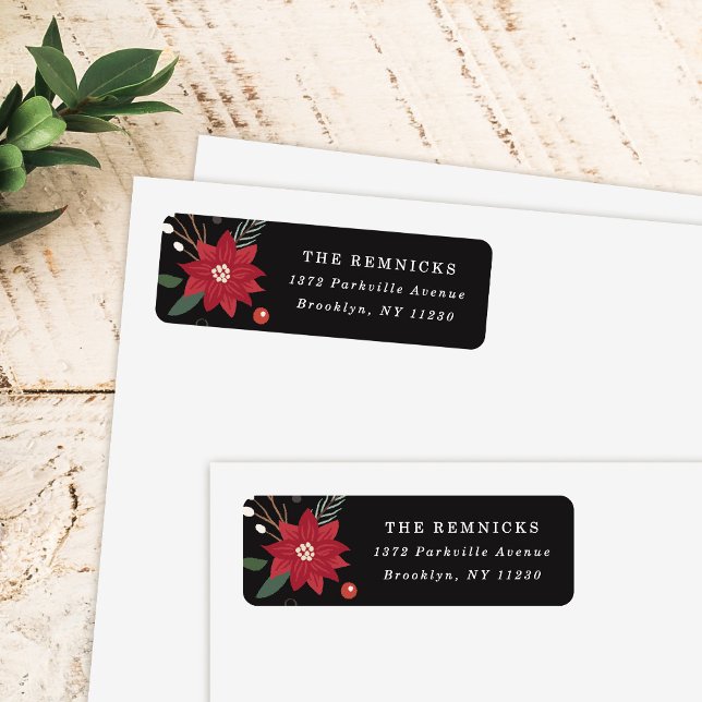 Weihnachtskranz-Blumen-Urlaub-Adresse-Etikett (Von Creator hochgeladen)