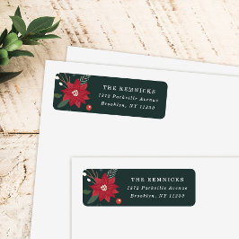 Weihnachtskranz-Blumen-Urlaub-Adresse-Etikett