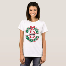 Weihnachtskranz Familie Matching Name Brief D T-Shirt