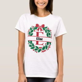 Weihnachtskranz Familie Matching Name Brief E T-Shirt