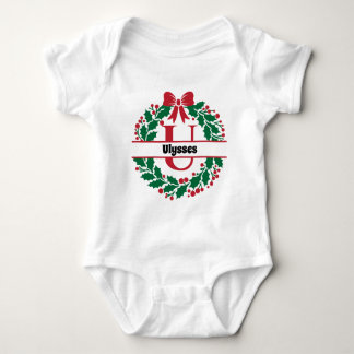 Weihnachtskranz Familie Matching Name Brief U Baby Strampler