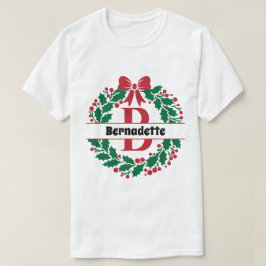 Weihnachtskranz Familie Matching Name Letter B T-Shirt
