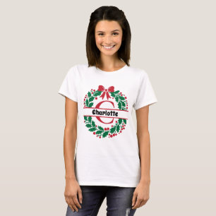 Weihnachtskranz Familie Matching Name Letter C T-Shirt