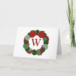 WeihnachtsKranz-Feiertags-Karte mit Monogramm Feiertagskarte