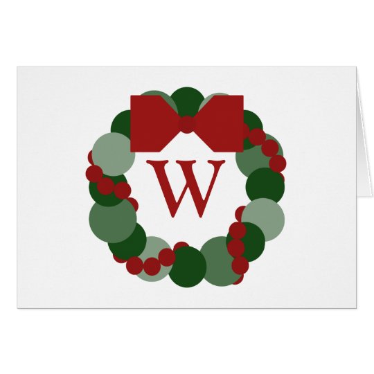 WeihnachtsKranz-Feiertags-Karte mit Monogramm Karte