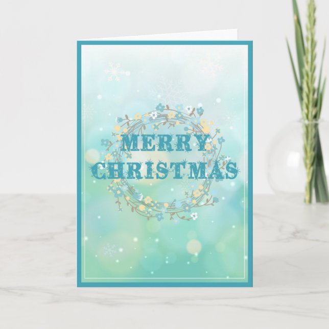 WeihnachtsKranz Feiertagskarte (Vorderseite)