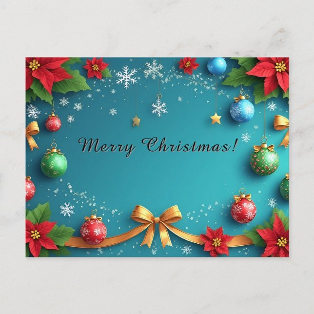 Weihnachtskranz Feiertagspostkarte (Vorderseite)