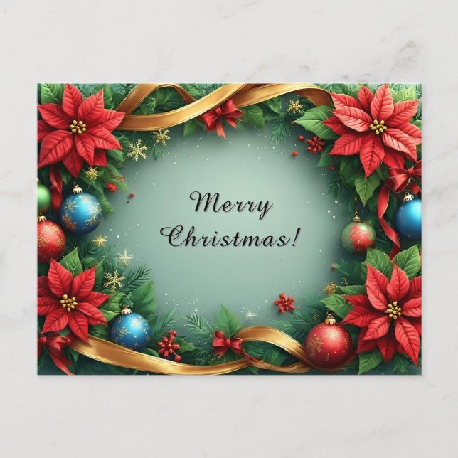 Weihnachtskranz Feiertagspostkarte (Vorderseite)
