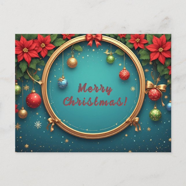 Weihnachtskranz Feiertagspostkarte (Vorderseite)