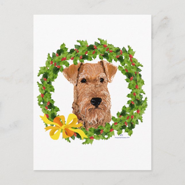 Weihnachtskranz Feiertagspostkarte (Vorderseite)