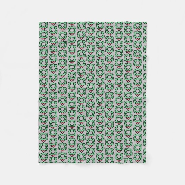 Weihnachtskranz Fleecedecke (Vorderseite)