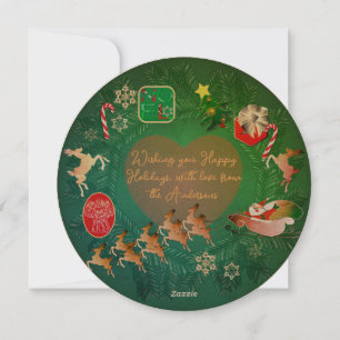 Weihnachtskranz + Foto Ferienkarte Feiertagskarte