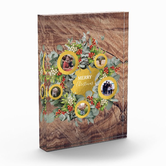 Weihnachtskranz-Fotokassette Feiertage Foto Block (Links)