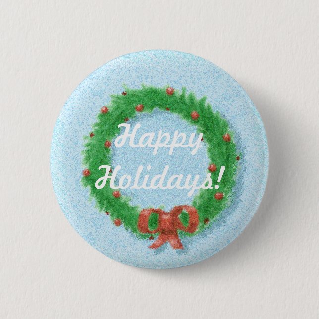 WeihnachtsKranz-Geschenk-Umbau-Knopf Button (Vorderseite)
