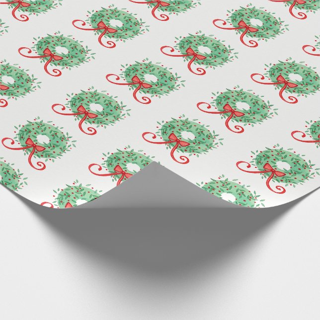 WeihnachtsKranz Geschenkpapier (Ecke)