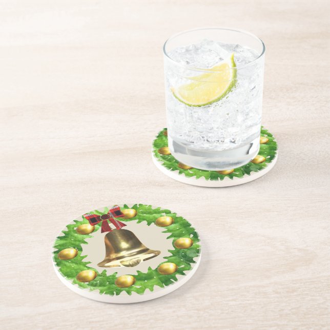 Weihnachtskranz Getränkeuntersetzer (Seite)