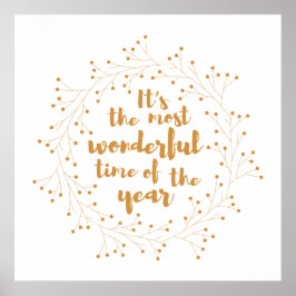 Weihnachtskranz - goldene Zeit Poster