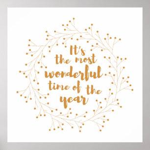 Weihnachtskranz - goldene Zeit Poster