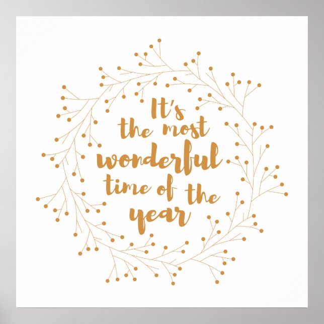Weihnachtskranz - goldene Zeit Poster (Vorne)