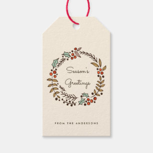 Weihnachtskranz - Grüße der Jahreszeit Geschenkanhänger