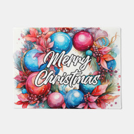 Weihnachtskranz | Happy Holidays Fußmatte