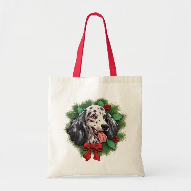 Weihnachtskranz im englischen Setter Tragetasche (Vorne)