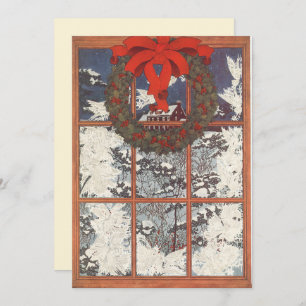 Weihnachtskranz im Fenster Einladung