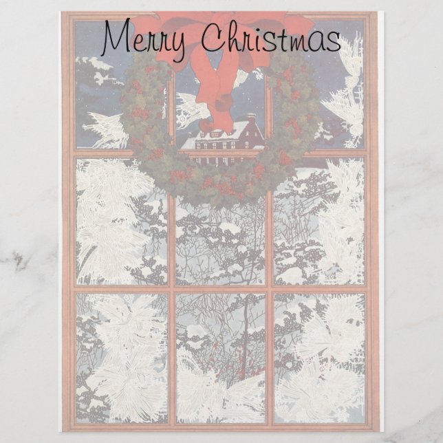 Weihnachtskranz im Schnee (Vorderseite)