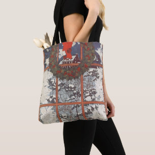 Weihnachtskranz im Schnee Tasche