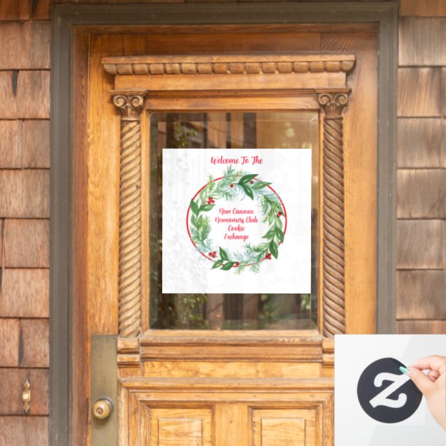Weihnachtskranz im Wasser CUSTOM Fensteraufkleber (Haustür)