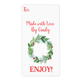 Weihnachtskranz in Aquarellfarben mit LIEBE