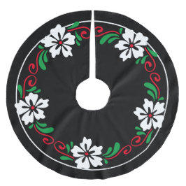 Weihnachtskranz in der Blume Weißer Hibiskus Polyester Weihnachtsbaumdecke