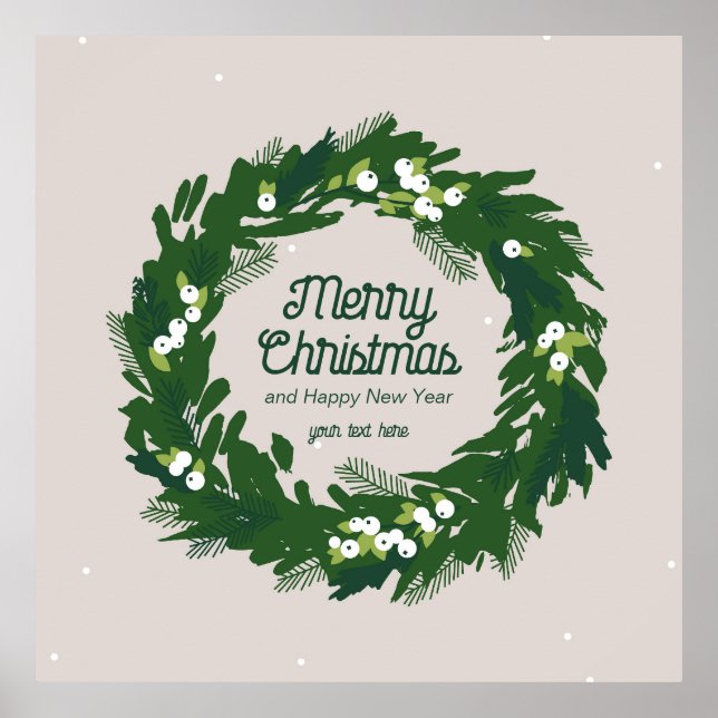 Weihnachtskranz in grün. Poster (Vorne)