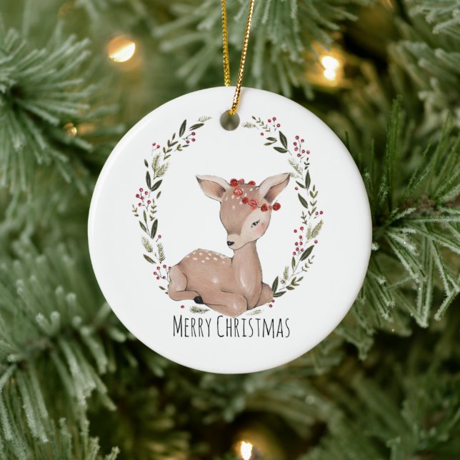 Weihnachtskranz Keramik Ornament (Baum)