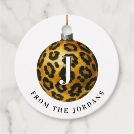 Weihnachtskranz Leopard-Wappen Monogramm Geschenkanhänger