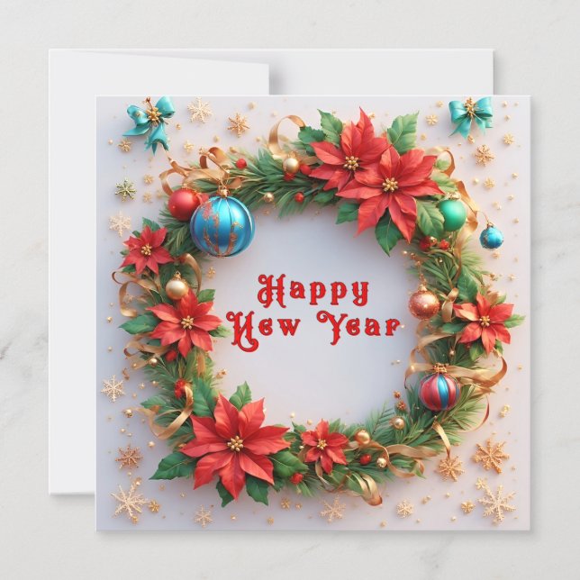 Weihnachtskranz Magneteinladung (Vorderseite)