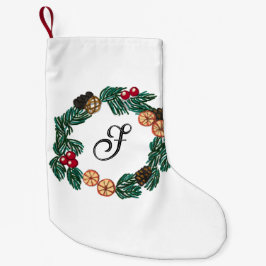 Weihnachtskranz mit individualisierbarem Anfangsbu Kleiner Weihnachtsstrumpf