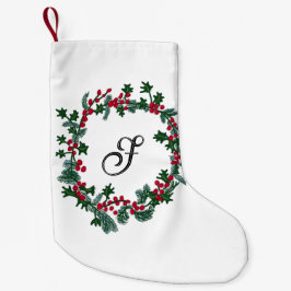 Weihnachtskranz mit individualisierbarem Anfangsbu Kleiner Weihnachtsstrumpf