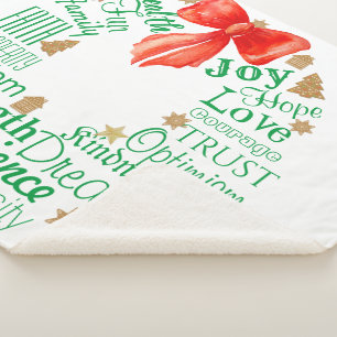 Weihnachtskranz mit individuellen Worten und/oder  Sherpadecke