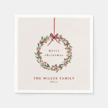 Weihnachtskranz mit rotem Bogen