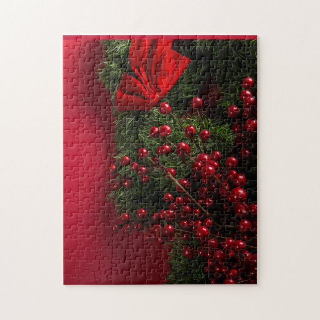 Weihnachtskranz mit roten Beeren (Vertikal)