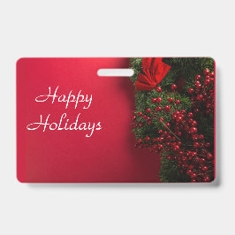 Weihnachtskranz mit roten Beeren Ausweis