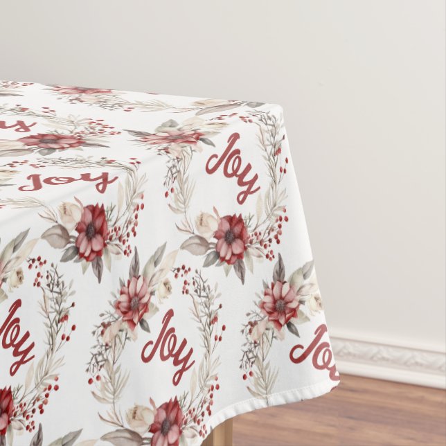 Weihnachtskranz mit roten Blume und Beeren Tischdecke (Beispiel)