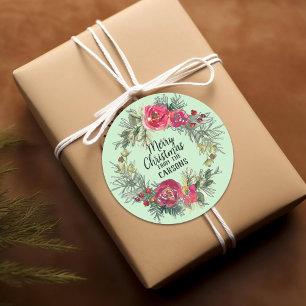 Weihnachtskranz personalisierter Aufkleber für die